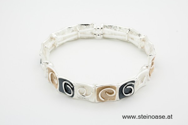 Armband  Gold/Grau/Silber 'Spirale'